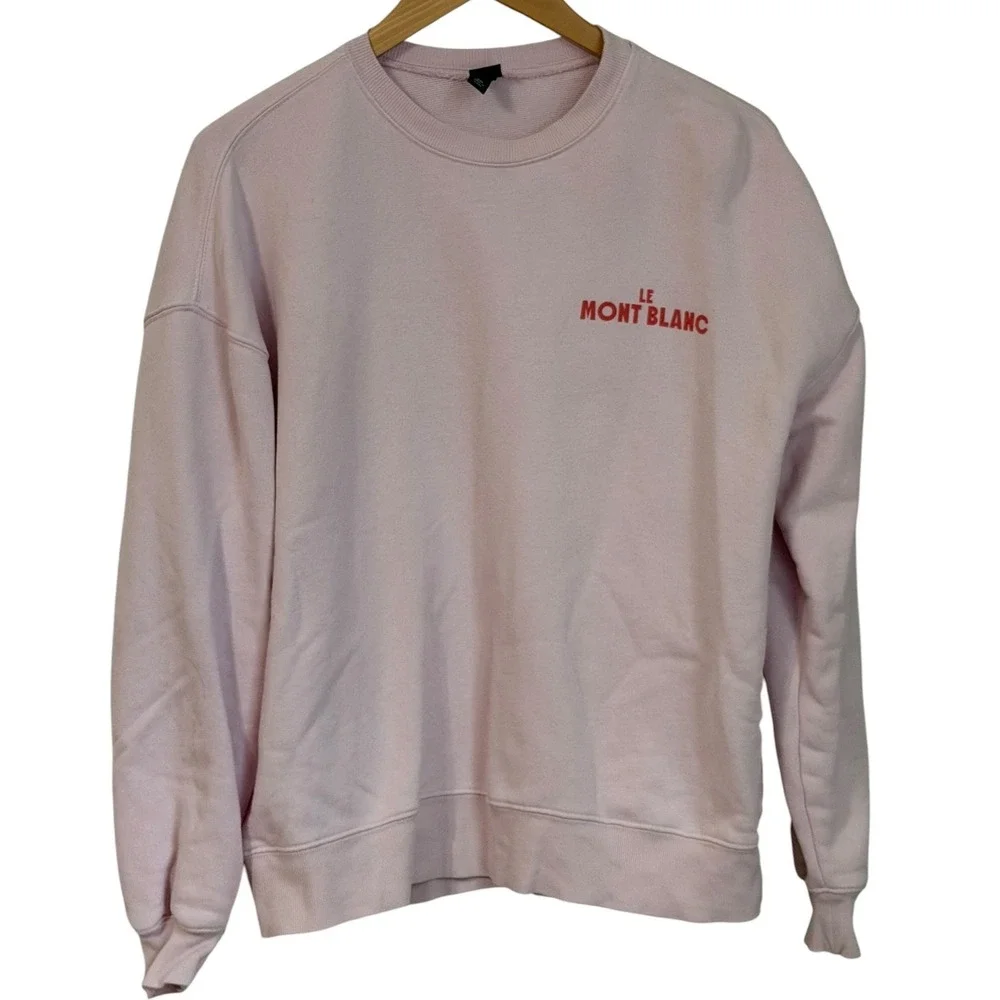 Wild Fable Le Mont Blanc Sweatshirt XXS Pink Graphic‎ Ski Pullover Cozy Y2K - Picture 5 of 13